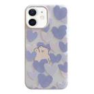 For iPhone 12 Jelly 2 in 1 TPU Hybrid PC Phone Case(Purple Heart Bear) - 1