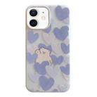 For iPhone 11 Jelly 2 in 1 TPU Hybrid PC Phone Case(Purple Heart Bear) - 1