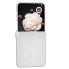 For Honor Magic V Flip ABEEL Three Parts Frosted Translucent Frame PU Leather Full Coverage Phone Case(White) - 2