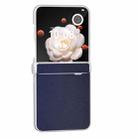 For Honor Magic V Flip ABEEL Three Parts Frosted Translucent Frame PU Leather Full Coverage Phone Case(Dark Blue) - 2