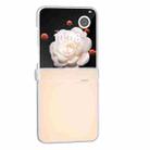 For Honor Magic V Flip ABEEL Three Parts Frosted Translucent Frame PU Leather Full Coverage Phone Case(Peach Pink) - 2