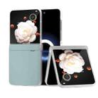 For Honor Magic V Flip ABEEL Three Parts Frosted Translucent Frame PU Leather Full Coverage Phone Case(Light Blue) - 1