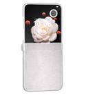 For Honor Magic V Flip ABEEL Three Parts Frosted Translucent Frame PU Leather Full Coverage Phone Case(Silver) - 2