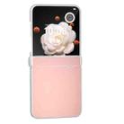 For Honor Magic V Flip ABEEL Three Parts Frosted Translucent Frame PU Leather Full Coverage Phone Case(Light Pink) - 2