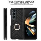 For Samsung Galaxy Z Fold4 V-shaped Folding Phone Case with Rotating Ring(Black) - 2