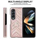 For Samsung Galaxy Z Fold4 V-shaped Folding Phone Case with Rotating Ring(Rose Gold) - 2