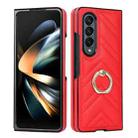 For Samsung Galaxy Z Fold6 V-shaped Folding Phone Case with Rotating Ring(Red) - 1