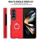 For Samsung Galaxy Z Fold6 V-shaped Folding Phone Case with Rotating Ring(Red) - 2