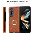 For Samsung Galaxy Z Fold6 V-shaped Folding Phone Case with Rotating Ring(Brown) - 2