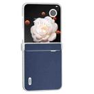 For Honor Magic V Flip ABEEL Three Parts Frosted Translucent Frame Genuine Leather Xiaoya Series Phone Case(Blue) - 2