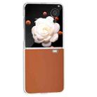 For Honor Magic V Flip ABEEL Frosted Translucent Frame PU Leather Full Coverage Phone Case(Orange) - 2