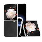 For Honor Magic V Flip ABEEL Frosted Translucent Frame PU Leather Full Coverage Phone Case(Black) - 1