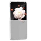 For Honor Magic V Flip ABEEL Frosted Translucent Frame PU Leather Full Coverage Phone Case(White) - 2