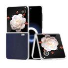 For Honor Magic V Flip ABEEL Frosted Translucent Frame PU Leather Full Coverage Phone Case(Dark Blue) - 1