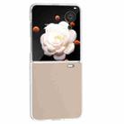 For Honor Magic V Flip ABEEL Frosted Translucent Frame PU Leather Full Coverage Phone Case(Peach Pink) - 2