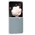 For Honor Magic V Flip ABEEL Frosted Translucent Frame PU Leather Full Coverage Phone Case(Light Blue) - 2