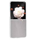 For Honor Magic V Flip ABEEL Frosted Translucent Frame PU Leather Full Coverage Phone Case(Silver) - 2