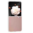 For Honor Magic V Flip ABEEL Frosted Translucent Frame PU Leather Full Coverage Phone Case(Light Pink) - 2