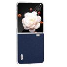 For Honor Magic V Flip ABEEL Frosted Translucent Frame Genuine Leather Luolai Series Phone Case(Dark Blue) - 2