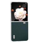 For Honor Magic V Flip ABEEL Frosted Translucent Frame Genuine Leather Luolai Series Phone Case(Dark Green) - 2