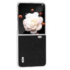 For Honor Magic V Flip ABEEL Frosted Translucent Frame Genuine Leather Luolai Series Phone Case(Black) - 2