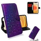 For iPhone 12 mini Solid Color Colorful Magnetic Buckle Horizontal Flip PU Leather Case with Holder & Card Slots & Wallet & Lanyard(Purple) - 1