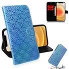 For iPhone 12 mini Solid Color Colorful Magnetic Buckle Horizontal Flip PU Leather Case with Holder & Card Slots & Wallet & Lanyard(Sky Blue) - 1