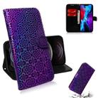 For iPhone 12 / 12 Pro Solid Color Colorful Magnetic Buckle Horizontal Flip PU Leather Case with Holder & Card Slots & Wallet & Lanyard(Purple) - 1