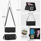 For Samsung Galaxy Z Fold4 Splicing Rhombic Texture Card Holder Phone Case with Lanyard, Not Included Pen(Black) - 3