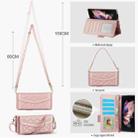 For Samsung Galaxy Z Fold4 Splicing Rhombic Texture Card Holder Phone Case with Lanyard, Not Included Pen(Rose Gold) - 3