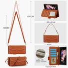 For Samsung Galaxy Z Fold4 Splicing Rhombic Texture Card Holder Phone Case with Lanyard, Not Included Pen(Brown) - 3