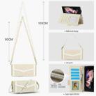 For Samsung Galaxy Z Fold3 5G Splicing Rhombic Texture Card Holder Phone Case with Lanyard, Not Included Pen(Beige) - 3