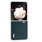 For Honor Magic V Flip ABEEL Frosted Translucent Frame Genuine Leather Xiaoya Series Phone Case(Dark Green) - 2