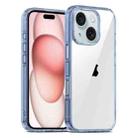 For iPhone 15 PC Hybrid TPU Full Coverage Shockproof Phone Case(Transparent Blue) - 1