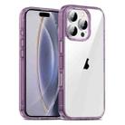 For iPhone 16 Pro Max PC Hybrid TPU Full Coverage Shockproof Phone Case(Transparent Purple) - 1