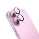 For iPhone 16 / 16 Plus hoco V12 Plus 3D Eagle Eye Metal Lens Protective Film(Pink) - 1