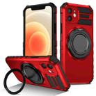 For iPhone 12 Rotating Magnetic Holder Phone Case(Red) - 1