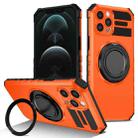 For iPhone 12 Pro Max Rotating Magnetic Holder Phone Case(Orange) - 1