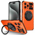 For iPhone 14 Pro Rotating Magnetic Holder Phone Case(Orange) - 1