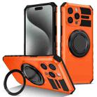 For iPhone 14 Pro Max Rotating Magnetic Holder Phone Case(Orange) - 1