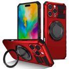 For iPhone 16 Pro Rotating Magnetic Holder Phone Case(Red) - 1