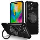 For iPhone 16 Pro Max Rotating Magnetic Holder Phone Case(Black) - 1