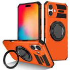 For iPhone 16 Plus Rotating Magnetic Holder Phone Case(Orange) - 1