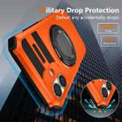 For iPhone 16 Plus Rotating Magnetic Holder Phone Case(Orange) - 3