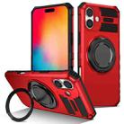 For iPhone 16 Plus Rotating Magnetic Holder Phone Case(Red) - 1