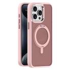 For iPhone 15 Pro Skin Feel Frosted MagSafe Magnetic Rotating Holder Phone Case(Pink) - 1