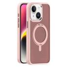For iPhone 14 Plus Skin Feel Frosted MagSafe Magnetic Rotating Holder Phone Case(Pink) - 1