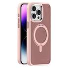For iPhone 14 Pro Skin Feel Frosted MagSafe Magnetic Rotating Holder Phone Case(Pink) - 1
