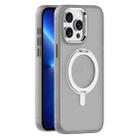 For iPhone 13 Pro Max Skin Feel Frosted MagSafe Magnetic Rotating Holder Phone Case(Light Grey) - 1