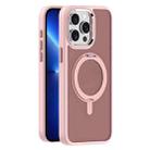 For iPhone 13 Pro Max Skin Feel Frosted MagSafe Magnetic Rotating Holder Phone Case(Pink) - 1